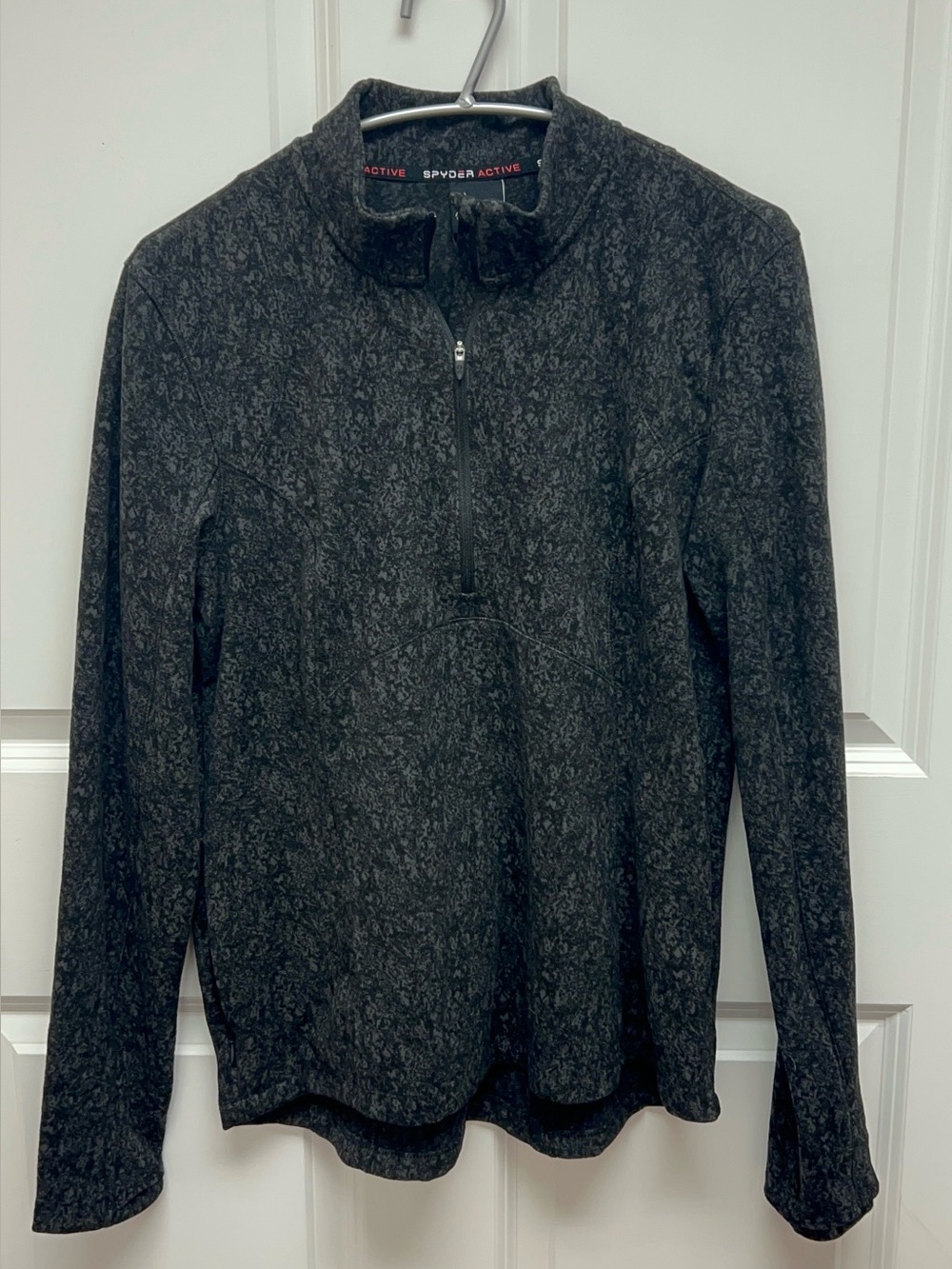 Spyder Women's Printed 1/4 Zip Fleece Pullover-black size Large NWT